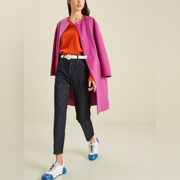 ‘ S Max Mara Label-cut Denim Carrot Trousers Size: US6 IT40 Spring / Summer - Picture 1 of 17